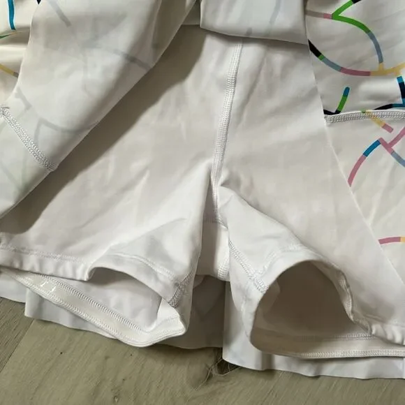 Athleta Women's White Print Ace Tennis Skort Stripe Sz Small - Picture 5 of 6